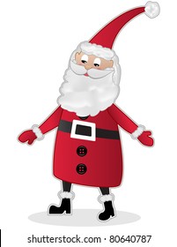 Santa Claus - Classic Santa with beard in red suit, black boots and elf hat