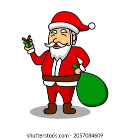 santa claus clipart cartoon design. cute snow santa illustration design. design for christmas celebration