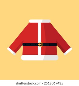 Santa Claus clothes flat icon isolated on yellow background. Vector illustration.