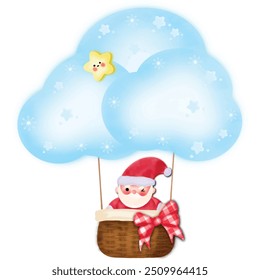 Santa claus with cloud balloon