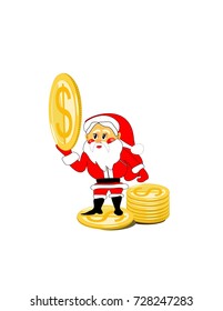 Santa Claus and coins