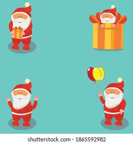 santa claus collection in flat design eps 10
