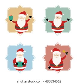 Santa Claus in Colorful Frame. Vector Collection