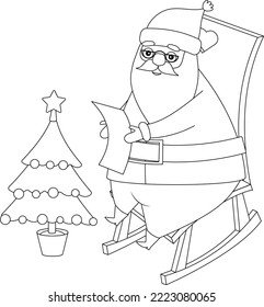 libro de colorido santa claus. ilustración vectorial