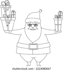 santa claus coloring book. vector illustration