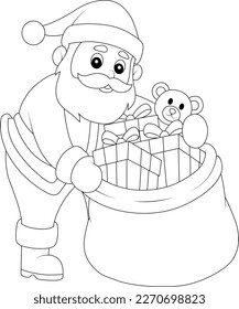 Santa Claus coloring page for kids and adult