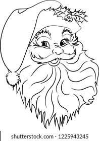 Santa Claus Coloring Page - Santa Claus Portrait