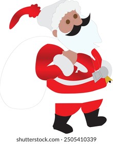 Santa Claus comes again in his tradetional dress. 