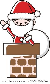 Santa Claus coming out of the chimney