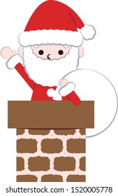 Santa Claus coming out of the chimney