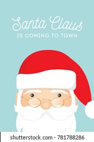 Santa Claus Is Coming To Town, Christmas Carol, Santa Claus Merry Christmas Holiday Greeting Card Background Illustration