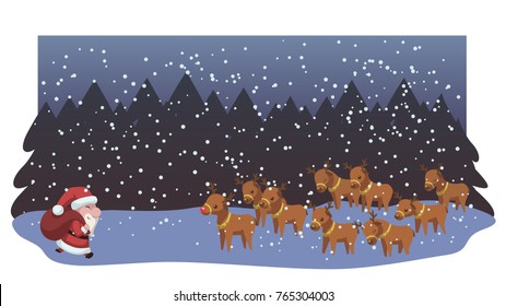 Santa Claus is coming. Vector image