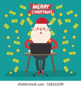 Santa claus concept design,clean vector