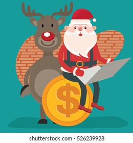 Santa claus concept design,clean vector