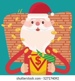 Santa claus concept design,clean vector