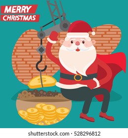 Santa claus concept design,clean vector