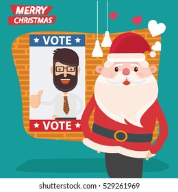 Santa claus concept design,clean vector