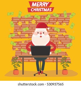 Santa claus concept design,clean vector
