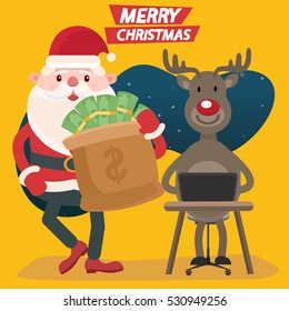 Santa claus concept design,clean vector