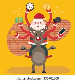 Santa claus concept design,clean vector