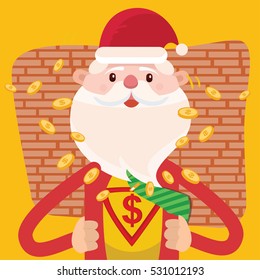 Santa claus concept design,clean vector
