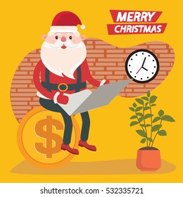 Santa claus concept design,clean vector