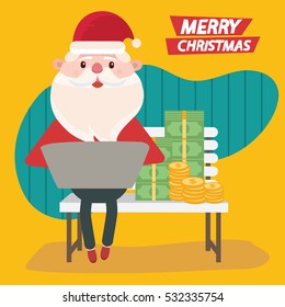 Santa claus concept design,clean vector