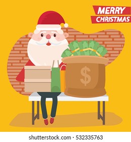 Santa claus concept design,clean vector