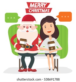Santa claus concept design,clean vector