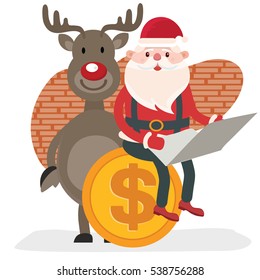 Santa claus concept design,clean vector