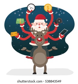 Santa claus concept design,clean vector