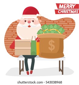 Santa claus concept design,clean vector