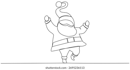 Dibujo de Santa Claus de una línea, elemento de arte de una sola línea, dibujo de Santa Claus de una línea minimalista: Navidades.	
