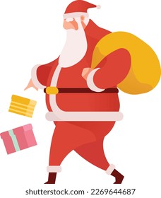 Santa Claus Curvy 2 UI Banner Illustration Vector EPS