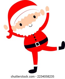 Santa Claus. Cute Father Christmas holiday cartoon vector illustration