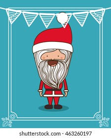 santa claus cute frame character icon vector isolated graphic
