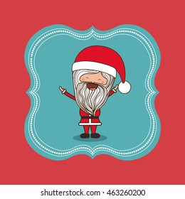 santa claus cute frame character icon vector isolated graphic