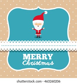 santa claus cute frame character icon vector isolated graphic