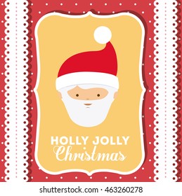 santa claus cute frame character icon vector isolated graphic