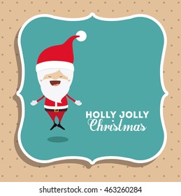 santa claus cute frame character icon vector isolated graphic