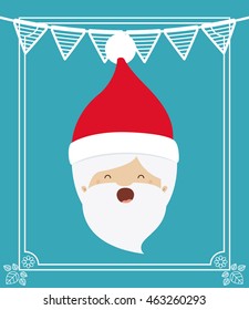 santa claus cute frame character icon vector isolated graphic