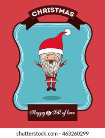santa claus cute frame character icon vector isolated graphic