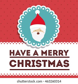 santa claus cute frame character icon vector isolated graphic