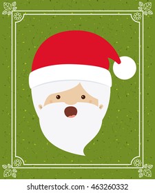 santa claus cute frame character icon vector isolated graphic
