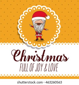 santa claus cute frame character icon vector isolated graphic