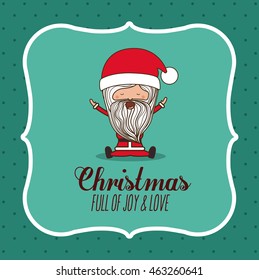 santa claus cute frame character icon vector isolated graphic