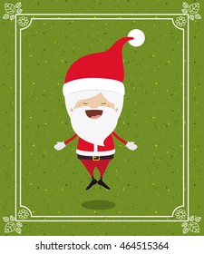 santa claus cute frame character icon vector isolated graphic