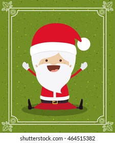 santa claus cute frame character icon vector isolated graphic