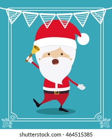 santa claus cute frame character icon vector isolated graphic