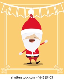 santa claus cute frame character icon vector isolated graphic